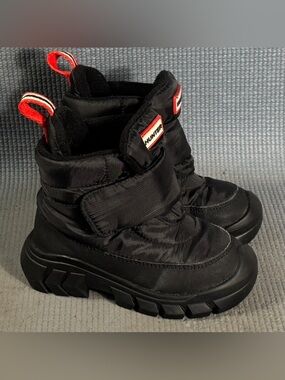 Hunter Intrepid Black Short Snow Boots Toddler Size 9C